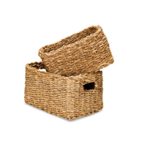Natural Woven Kitchen Baskets - Set of 2