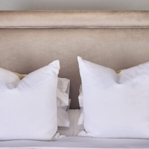 Avorio quilt caramel linen scatter pillows