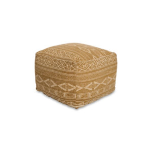 Brown Patterned Pouf