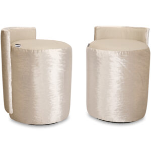 White Silver Ottoman