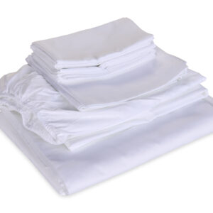 Bianco Naturale White Italian Sateen Queen Bedding Set