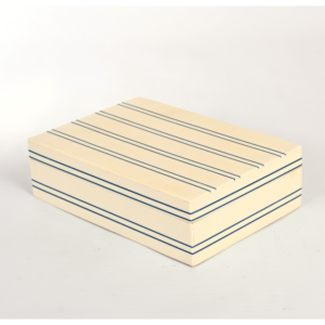 Blue & Ivory Resin Stripes Lrg Box