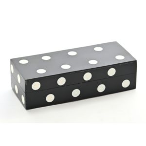 Bone Black Box With White Dots